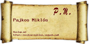 Pajkos Miklós névjegykártya
